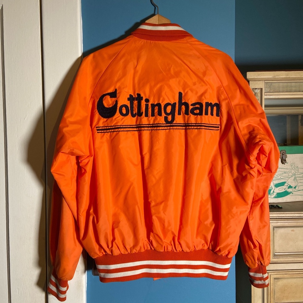 1970s Vintage Orange Cottingham Varsity Jacket